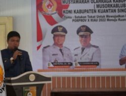 Bupati Kuansing Minta Jajaran KONI Terpilih, Untuk Bisa Meningkatkan Prestasi Kedepan