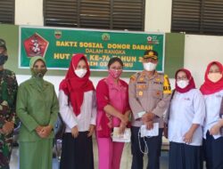 Kapolres Kuansing dan Personil Ikut Donor Darah Giat Bakti Sosial HUT TNI  ke 76