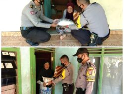 Menyongsong HUT Bhayangkara 1 Juli 2022, Polsek Kuantan Mudik Kuansing Bakti Sosial Beri Bantuan Sembako