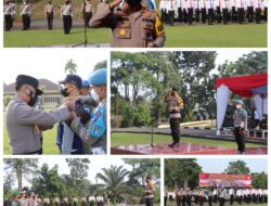 Kapolres Kuansing Pimpin Apel Gelar Pasukan Operasi Patuh Lancang Kuning 2022