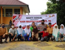 Polres Kuansing Lakukan Kegiatan Bakti Sosial di SLB Negeri Kuantan Singingi Dalam Rangka Hari Bhayangkara Ke-76 Tahun 2022