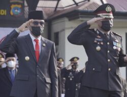 Bupati Safaruddin dan Forkopimda Ikuti Upacara Hari Bhayangkara ke-76 Secara Virtual di Mapolres 50 Kota