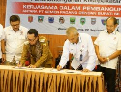 Bupati Tanah Datar Bersama Bupati se-Sumbar Tanda Tangani Kesepakatan Bersama Dengan PT. Semen Padang