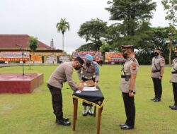 Kapolres Kuansing Pimpin Serah Terima jabatan Kabag Ren,Kasat Lantas dan Kapolsek Benai