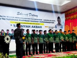 Kukuhkan PDM Kota Payakumbuh,                                                                                                               Ketua PWM Sumbar Targetkan Lima Indikator Keberhasilan PDM