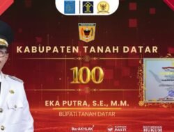 Pemerintah Kabupaten Tanah Datar Terima Penghargaan Kabupaten Peduli HAM Ketujuh Kalinya