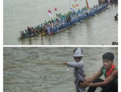 Si Bocil 3thn 8 Bulan Anak Tari Jalur Jadi Sorotan Fhotografer Saat Parade Pembukaan Pestival Pacu Jalur Tradisional Di Tapian Narosa