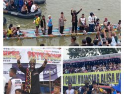 Melly Mike, Kapolda Riau dan Dikha Jajal Pacu Jalur