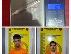Tim Mata Elang Polres Kuansing Amankan Dua Pelaku Penyalahgunaan Narkotika Jenis Shabu di Kuantan Mudik