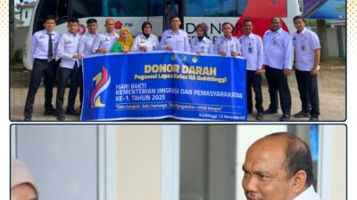 Semarak Hari Bakti Kemenimipas ke-1, Lapas Kelas IIA Bukittinggi Ikuti Donor Darah Bersama PMI Kota Bukittinggi