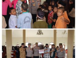 Kapolres Kepulauan Mentawai Berikan Bantuan Sembako kepada Korban Banjir dan Siswa Siswi Islamic Center
