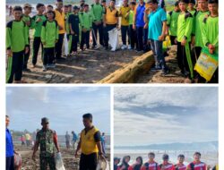 Kapolsek Siberut Selatan Bersama Anggota Polsek, Forkopimcam dan Tenaga Kesehatan Gelar Goro Bersama di Pantai Muara Siberut dan Mellepet