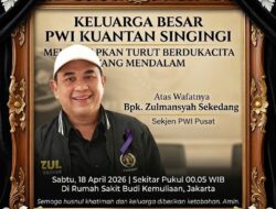 Bupati Kuansing Sampaikan Duka Mendalam atas Wafatnya Sekjen PWI Pusat Zulmansyah Sekedang