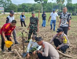 Polsek Benai Tanam 30 Bibit Pohon Ketapang di Rawang Udang, Dukung Program Kelestarian Alam Kapolda Riau
