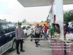 Polsek Jajaran Polres Kuansing Siaga di SPBU, Distribusi BBM Dipastikan Aman dan Kondusif