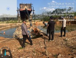 Polsek Pangean Tertibkan Aktivitas PETI, Satu Unit Rakit Dibakar di Lokasi