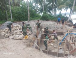 Satgas Karya Bakti TNI AD Tahap Pengecoran Abutment di Dusun Gobik Desa Bosua Terus Dikebut
