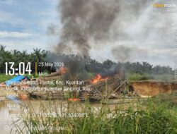 Polsek Kuantan Mudik Tertibkan 6 Rakit PETI di Areal PT KTBM