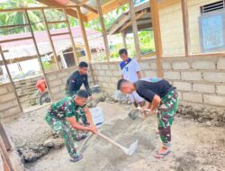 Satgas Karya Bakti TNI AD untuk Rakyat TA 2026 Terus Kejar Rehab RTLH di Desa Sioban