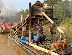 Polsek Cerenti Tertibkan Lima Rakit PETI di Sungai Kuantan, Desa Pulau Jambu
