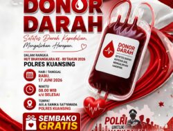 Dalam Rangka HUT Bhayangkara ke-80, Polres Kuansing Ajak Masyarakat Ikut Donor Darah