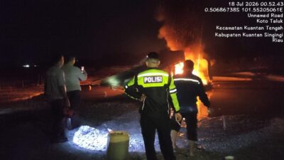 Tindak Lanjut Cepat Laporan 110, Polres Kuansing Musnahkan Satu Unit PETI di Desa Beringin Taluk