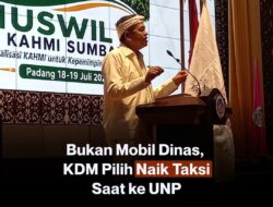 Naik Taksi Blue Bird, Gubernur Jabar Dedi Mulyadi Hadiri Muswil VII KAHMI Sumbar di UNP