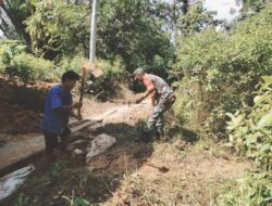 BABINSA KORAMIL 02/MUARA SIBERUT GOTONG ROYONG BERSAMA WARGA, PERERAT SILATURAHMI DENGAN MITRA KARIB