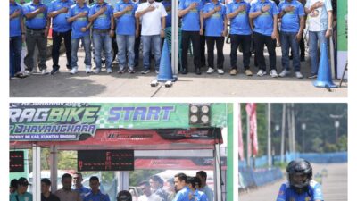 Plt Bupati Dukung Drag Bike HUT Bhayangkara, 700 Starter dari Empat Provinsi Ramaikan Sirkuit Sport Center
