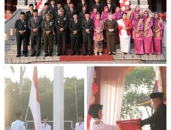 Penurunan Bendera HUT RI ke-81 di Lapangan Limuno, Berlangsung Khidmat