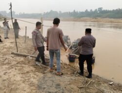 Tindak Lanjut Laporan Warga, Polres Kuansing Tertibkan Peralatan PETI di Sungai Kuantan