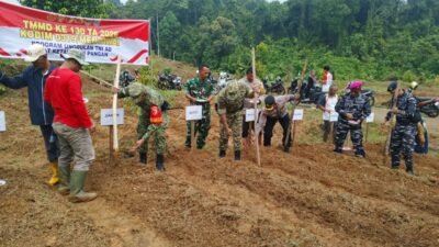 Dandim dan Bupati Mentawai Tabur Benih Jagung Perdana, Perkuat Ketahanan Pangan Lewat TMMD ke-130