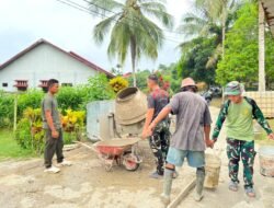 Satgas TMMD ke-130 Kebut Pengecoran Jalan Gang Manei Mapadegat, Progres Capai 120 Meter