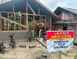 Satgas TMMD ke-130 Percepat Pembangunan RTLH Bapak Hamidi di Desa Goisoinan