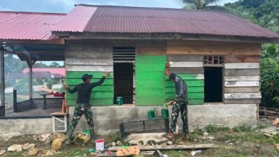Warna Hijau Mulai Hiasi RTLH Milik Bapak Oltisan dan Ibu Clara di Desa Goisoinan