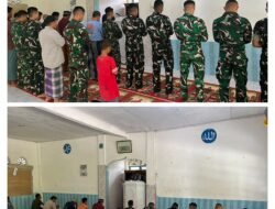 Pererat Keimanan, Personel Satgas TMMD ke-130 Kodim 0319/Mentawai Laksanakan Salat Berjamaah di Masjid Mujahiddin