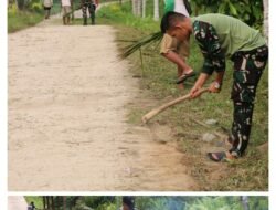 Hadir untuk Masyarakat, Satgas TMMD ke-130 Kodim 0319/Mentawai Goro Bersama Warga Bersihkan Rumput Liar di Bukit Pamewa