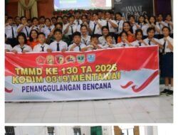 Tanamkan Kesiapsiagaan Sejak Dini, Satgas TMMD ke-130 Kodim 0319/Mentawai Edukasi Pelajar tentang Penanggulangan Bencana